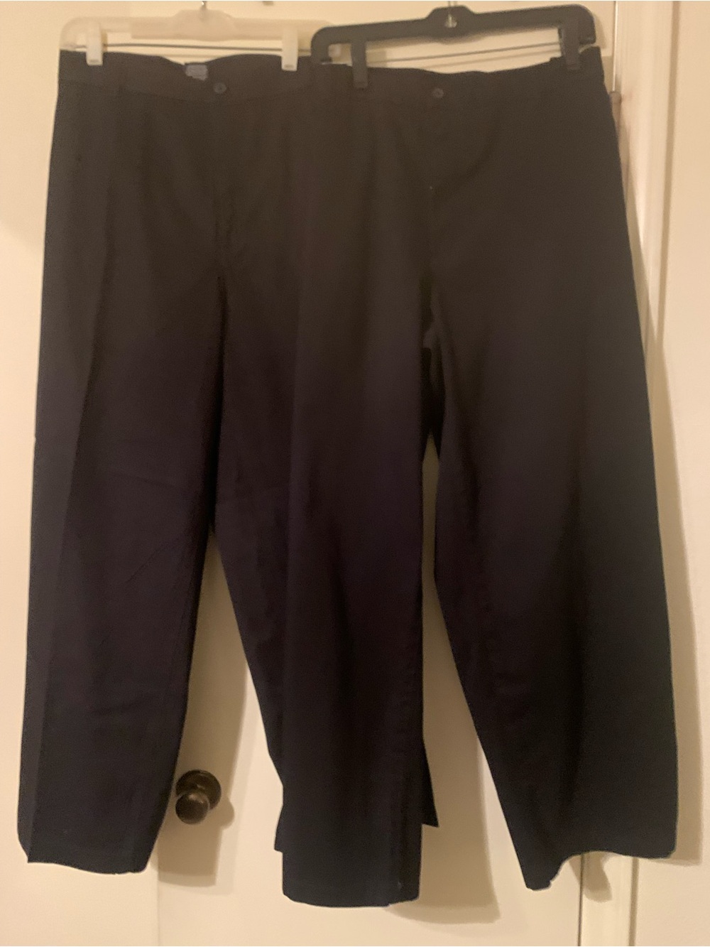 George Men's Black Flat Front Chino Pants - Size 46x30 Big & Tall